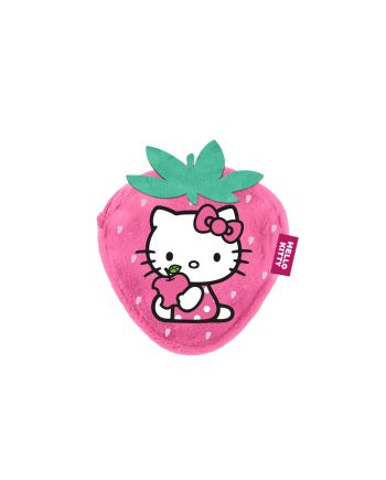 HELLO KITTY - Fraise - Porte-Monnaie Fourrure '12x11x2cm' - vue de face