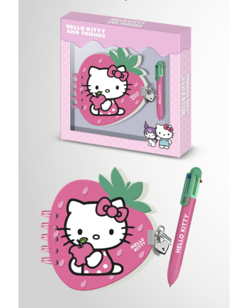 HELLO KITTY - Fraise - Gift Box - Journal Intime + Stylo - vue principale