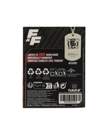 FAST & FURIOUS - Stainless Steel Dog Tag Edition Limitée - vue de dos