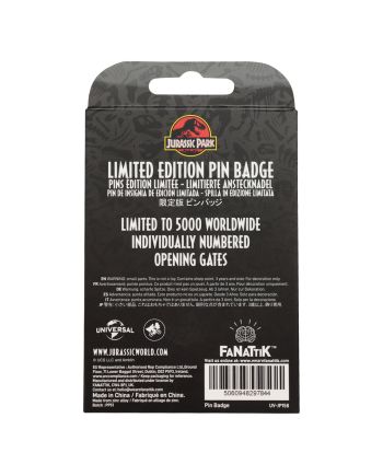 JURASSIC PARK - Gates Hinged - Pin's Edition Limitée - vue de dos