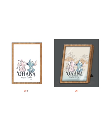 STITCH & ANGEL - Ohana means Family - Cadre Lumineux - vue principale