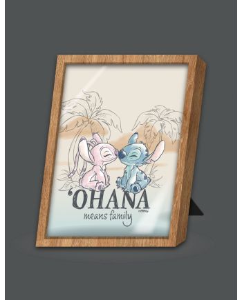 STITCH & ANGEL - Ohana means Family - Cadre Lumineux - vue de face