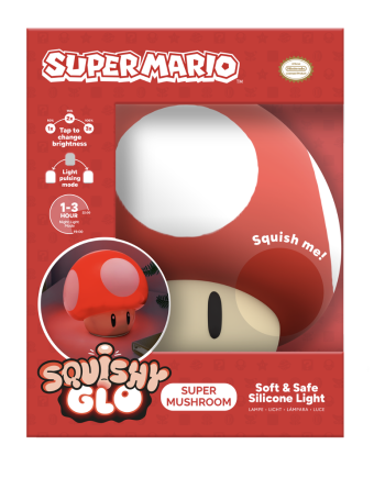 SUPER MARIO - Champignon - Lampe Décorative 'SquishyGlo' Rechargeable - vue de face