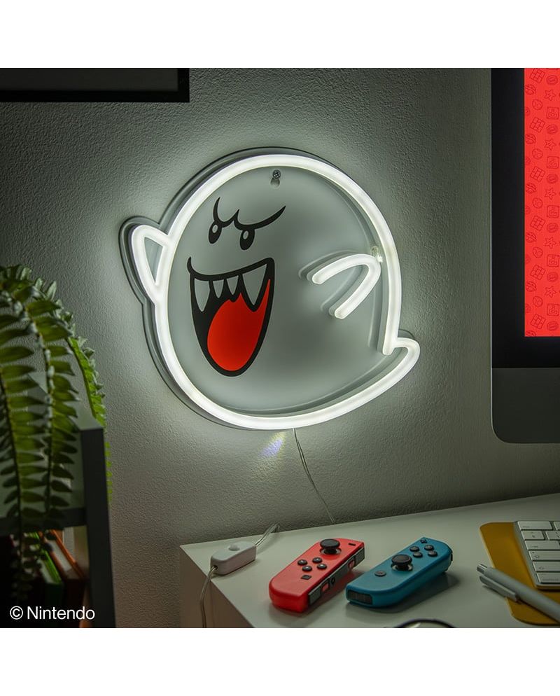 SUPER MARIO - Boo - Lampe Murale Néon LED 25cm - vue principale