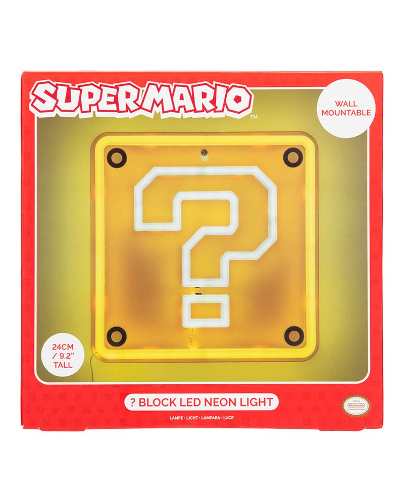 SUPER MARIO - Block Question - Lampe Murale Néon LED 25cm - vue principale