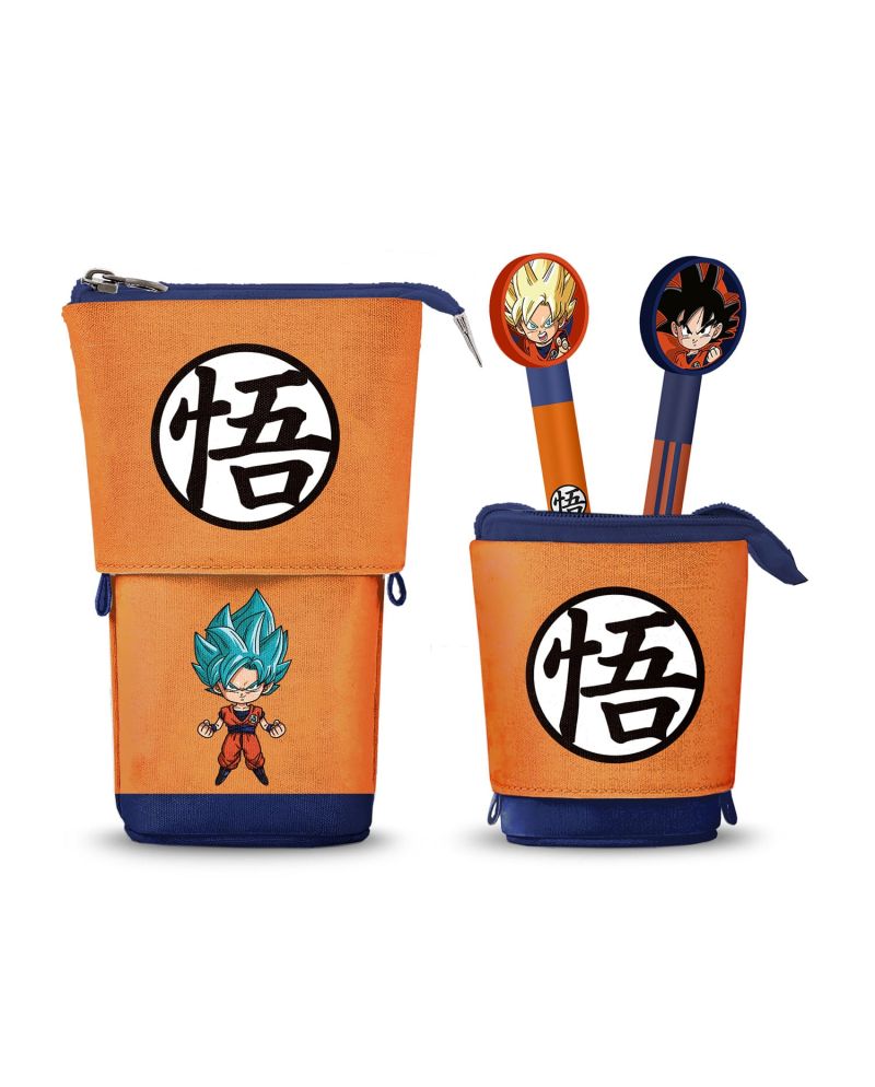 DRAGON BALL SUPER - Trousse Verticale "Cute" + 2 Stylos Gel - vue principale