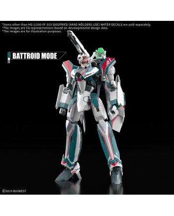 MACROSS - HG 1/100 VF-31S Siegfried Water Decals - Model Kit - vue de profil