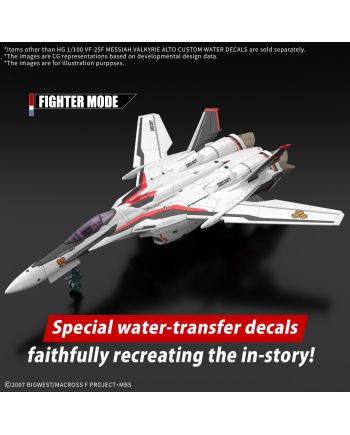MACROSS - HG 1/100 VF-25F Messiah Valkyrie Water Decals - Model Kit - vue de face
