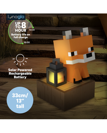 MINECRAFT - Renard - Lampe Solaire Extérieure 'LunaGlo' 33cm - vue principale