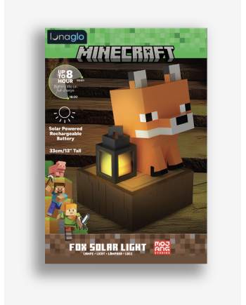 MINECRAFT - Renard - Lampe Solaire Extérieure 'LunaGlo' 33cm - vue de face