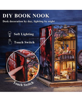 BOOK NOOK KIT - DIY - Le Train Mystère - 338pc + Eclairage LED - vue de dos