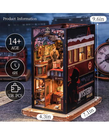 BOOK NOOK KIT - DIY - Le Train Mystère - 338pc + Eclairage LED - vue de detail