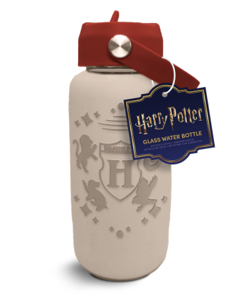 HARRY POTTER - Poudlard - Bouteille d'eau en Verre avec Silicone 800ml - vue de face