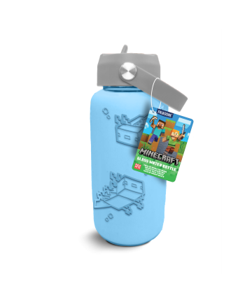 MINECRAFT - Bouteille d'eau en Verre avec Silicone 800ml - vue principale
