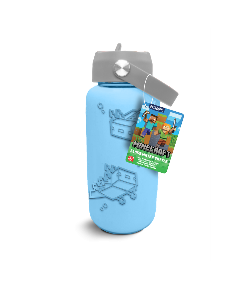 MINECRAFT - Bouteille d'eau en Verre avec Silicone 800ml - vue principale