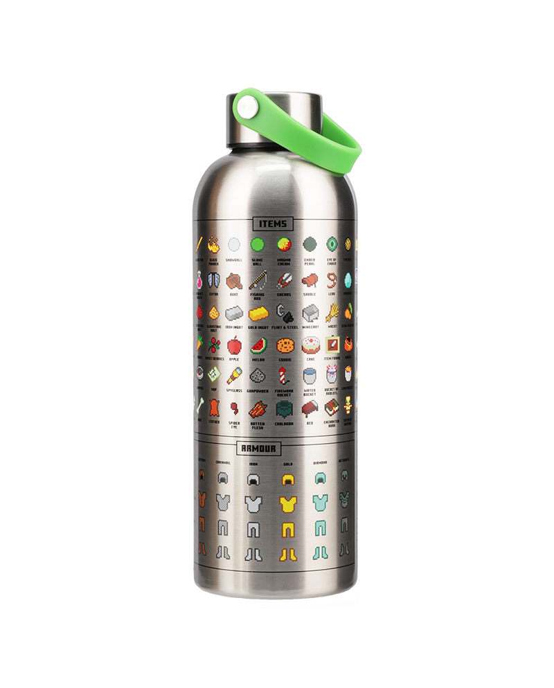 MINECRAFT - Symboles - Bouteille d'Eau en Métal avec Anse - 500ml - vue principale