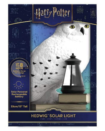 HARRY POTTER - Hedwige - Lampe Solaire Extérieure 'LunaGlo' 26.3cm - vue de profil