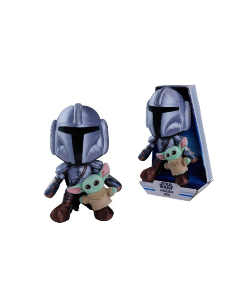 MANDALORIAN avec mini Grogu - Peluche 25cm - vue principale