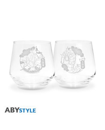 POKEMON - Magicarpe & Léviator - Set de 2 Verres 300ml - vue de face