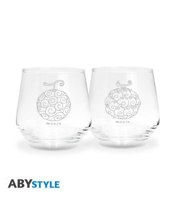 ONE PIECE - Fruit du démon - Set de 2 Verres 300ml - vue de face