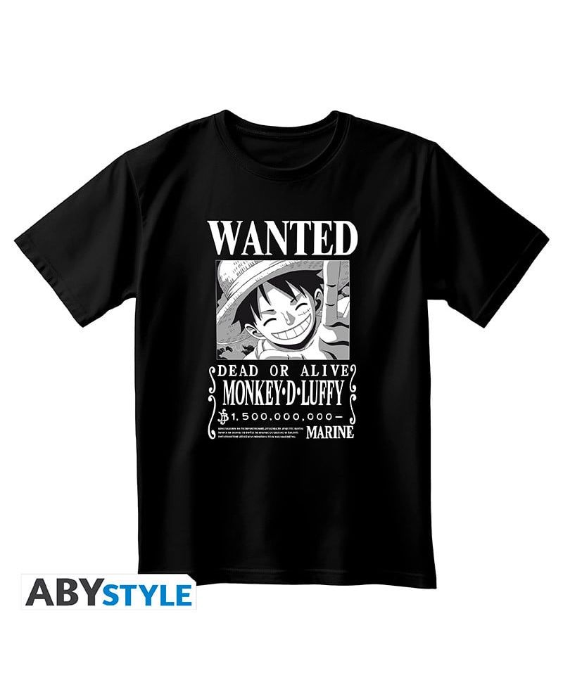 ONE PIECE - T-Shirt Wanted Luffy Unisexe Noir (XS) - vue principale