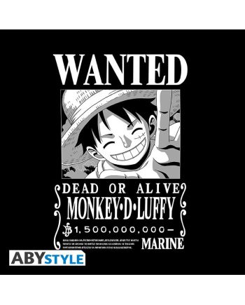ONE PIECE - T-Shirt Wanted Luffy Unisexe Noir (XS) - vue de face