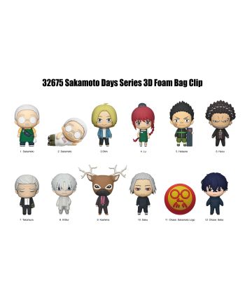 SAKAMOTO DAYS - Series 2 - 3D Foam Bag Clip (Display 24 Pcs) - vue de face