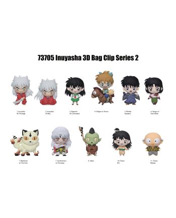 INUYASHA (25TH ANNIV.) - Series 2 - 3D Foam Bag Clip (Display 24 Pcs) - vue de face