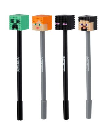 MINECRAFT - Heads - Stylo à Gel Effaçable (Display de 24pcs) - vue de profil