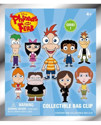 PHINEAS & FERB - Series 1 - 3D Foam Bag Clip (Display 24 Pcs) - vue de profil