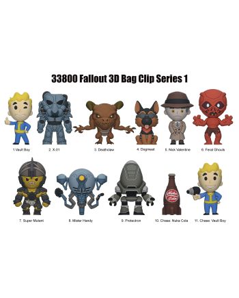 FALLOUT - Series 1 - 3D Foam Bag Clip (Display 24 Pcs) - vue de face