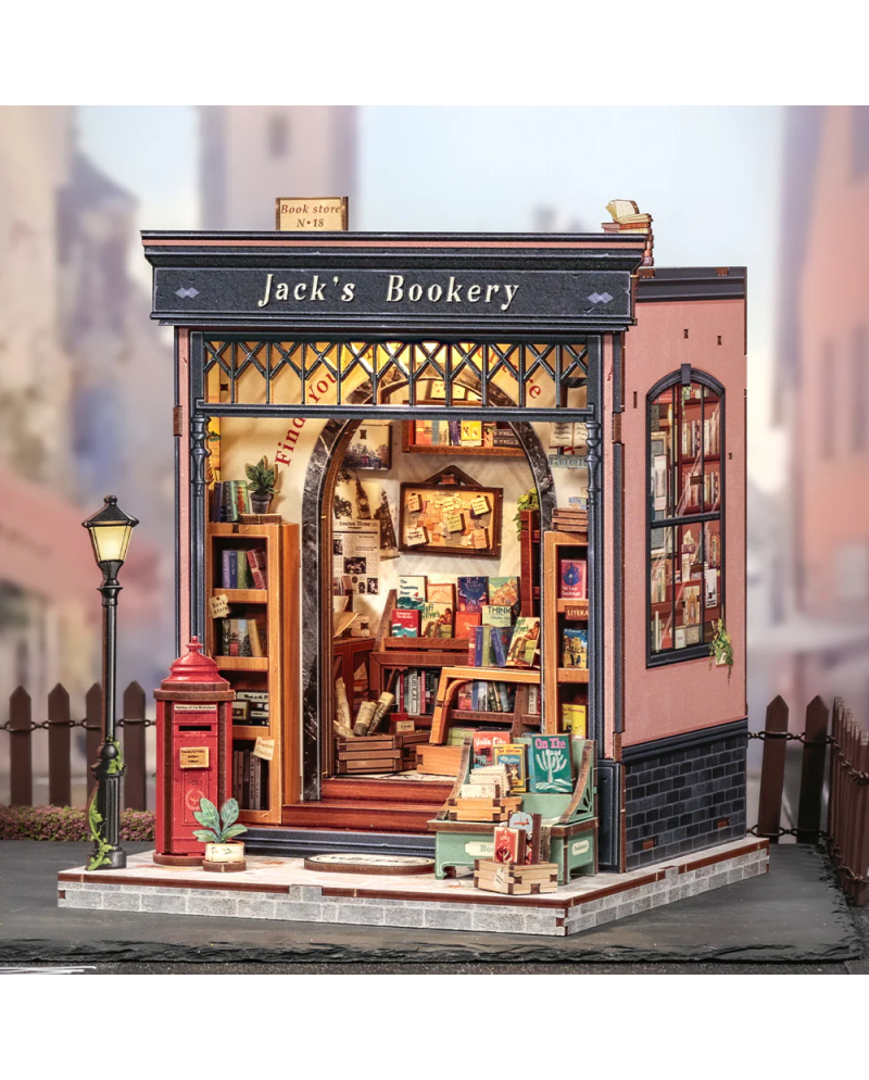 MINIATURE HOUSE - DIY- La Librairie de Jack - 330pc + Eclairage LED - vue principale