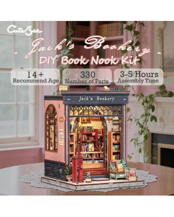MINIATURE HOUSE - DIY- La Librairie de Jack - 330pc + Eclairage LED - vue de face