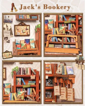 MINIATURE HOUSE - DIY- La Librairie de Jack - 330pc + Eclairage LED - vue de detail