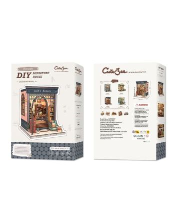 MINIATURE HOUSE - DIY- La Librairie de Jack - 330pc + Eclairage LED - vue du packaging