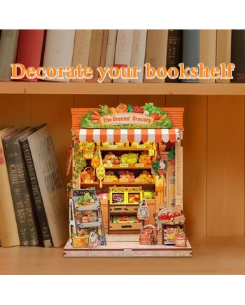 MINIATURE HOUSE - DIY- L'Epicerie Verte - 301pc + Eclairage LED - vue de face