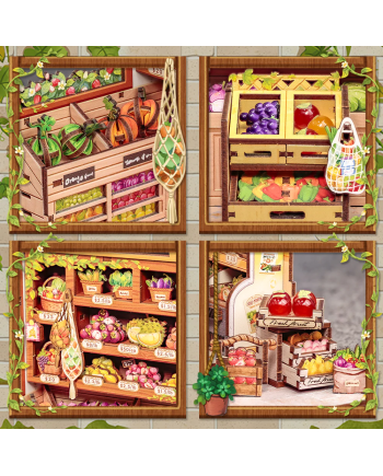 MINIATURE HOUSE - DIY- L'Epicerie Verte - 301pc + Eclairage LED - vue de detail