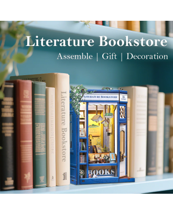 BOOK NOOK KIT - DIY- Librairie Littéraire - 186pc + Eclairage LED - vue de face