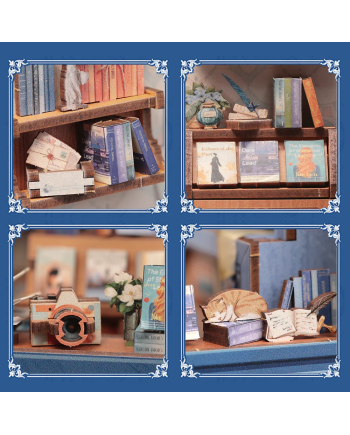 BOOK NOOK KIT - DIY- Librairie Littéraire - 186pc + Eclairage LED - vue de dos