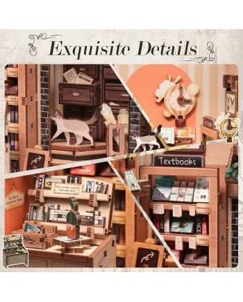 BOOK NOOK KIT - DIY- Librairie Scolaire - 168pc + Eclairage LED - vue de detail