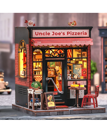 MINIATURE HOUSE - DIY- Pizzeria d'Oncle Joe - 236pc + Eclairage LED - vue principale