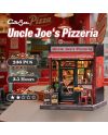 MINIATURE HOUSE - DIY- Pizzeria d'Oncle Joe - 236pc + Eclairage LED - vue de face