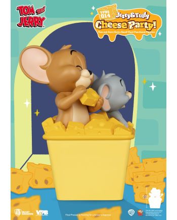 TOM & JERRY - "Jerry & Tuffy Cheese Party" - Tirelire 23.4cm - vue de profil