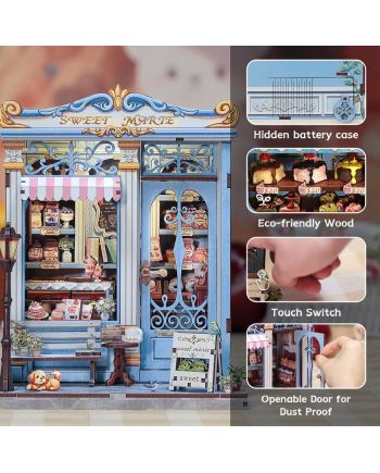 MINIATURE HOUSE - DIY- Sweet Marie - 242pc + Eclairage LED - vue de profil