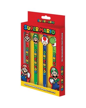 SUPER MARIO - 4 Stylos à Gel Effaçable + Head Topper - vue principale