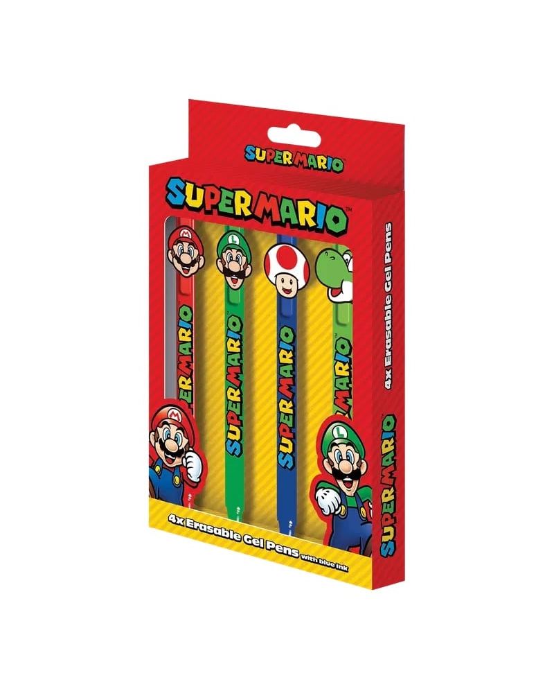 SUPER MARIO - 4 Stylos à Gel Effaçable + Head Topper - vue principale