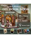 MINIATURE HOUSE - DIY- Galerie Librairie - 246pc + Eclairage LED - vue de face