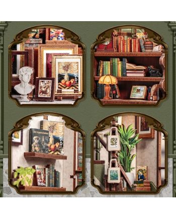 MINIATURE HOUSE - DIY- Galerie Librairie - 246pc + Eclairage LED - vue de detail