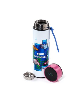 MINECRAFT - Axolotl -Bouteille Hot & Cold Isotherme+Thermomètre 450 ml - vue de dos