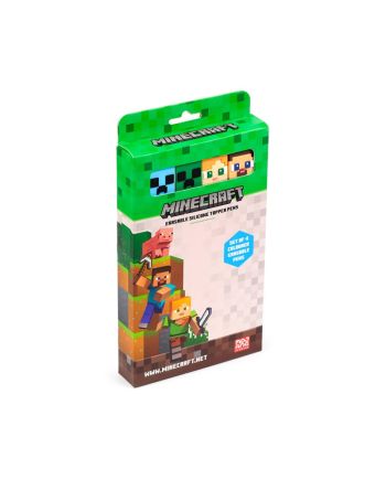 MINECRAFT - Chibi - Set de 4 Stylos à Gel Effaçable Head Topper - vue de dos